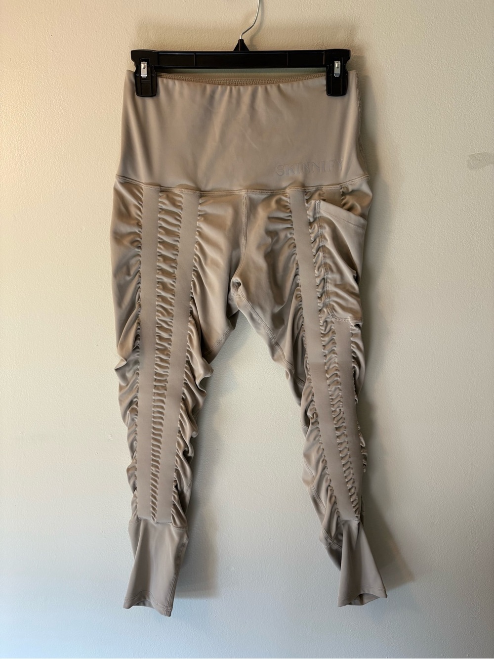 SKINNIFY Grey High-Waisted Resistance Band Leggings, Size Small Women’s